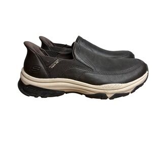 Skechers‎ Swift Fit Hands Free Shoes Mens Size 11 Slip On Brown Faux Leather